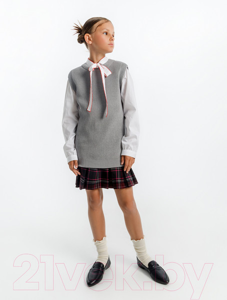 Изображение товара Жилет детский Amarobaby Knit Long / AB-OD21-KNITL10/11-128 (серый, р. 128)
