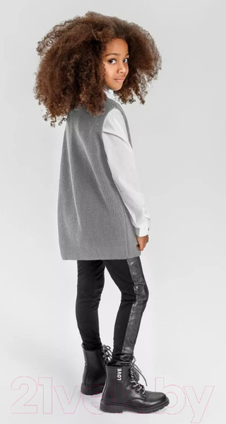 Изображение товара Жилет детский Amarobaby Knit Long / AB-OD21-KNITL10/11-146 (серый, р. 146)