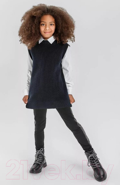 Изображение товара Жилет детский Amarobaby Knit Long / AB-OD21-KNITL10/20-134 (синий, р. 134)