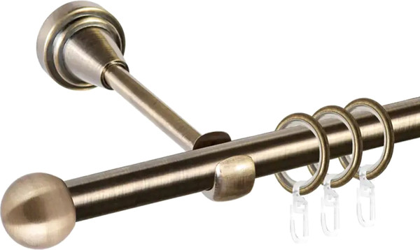 Изображение товара Карниз для штор АС ФОРОС Prime D16Г + заглушка Шар малый (2.4м, антик)