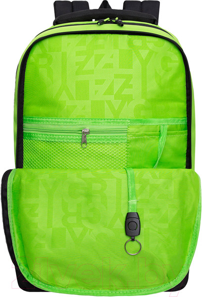 Изображение товара Рюкзак Grizzly RU-337-3 (черный/салатовый)