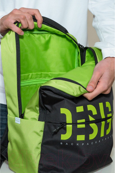 Изображение товара Рюкзак Grizzly RU-337-3 (черный/салатовый)