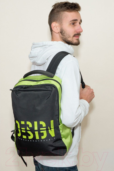Изображение товара Рюкзак Grizzly RU-337-3 (черный/салатовый)