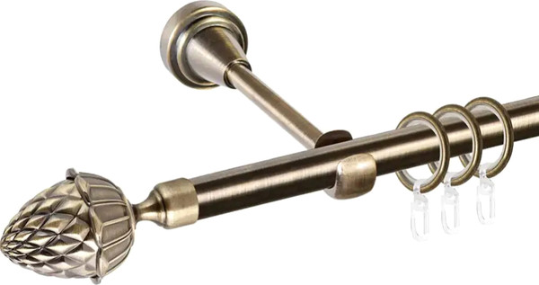 Изображение товара Карниз для штор АС ФОРОС Prime D16Г + наконечники Шишка (2.4м, антик)