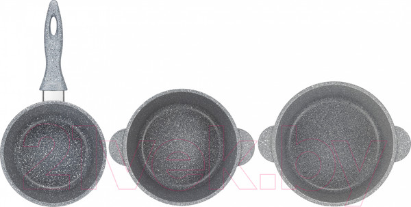 Изображение товара Набор кастрюль Elan Gallery Гармония вкуса / 120562+3 (6пр, серый мрамор)