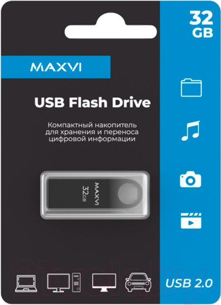 Изображение товара USB flash накопитель Maxvi MK 32GB 2.0 (темно-серый)
