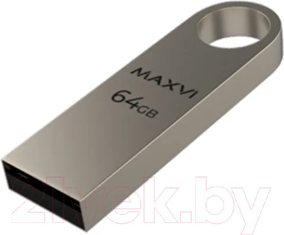 Изображение товара USB flash накопитель Maxvi MK 64GB 2.0 (металлик/серебристый)