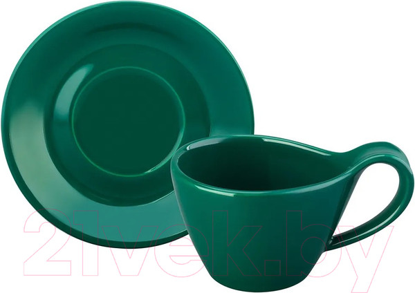 Изображение товара Чашка с блюдцем Elan Gallery Колоранс / 540755 (2пр, зеленый)