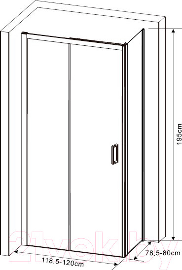 Изображение товара Душевой уголок Aquabath Kristal 120x80 / AB1077