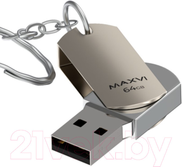 Изображение товара USB flash накопитель Maxvi MR 64GB 2.0 (металлик/серебристый)