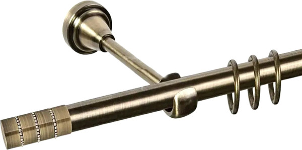 Изображение товара Карниз для штор АС ФОРОС Prime D16Г + наконечники Лира (3м, антик)