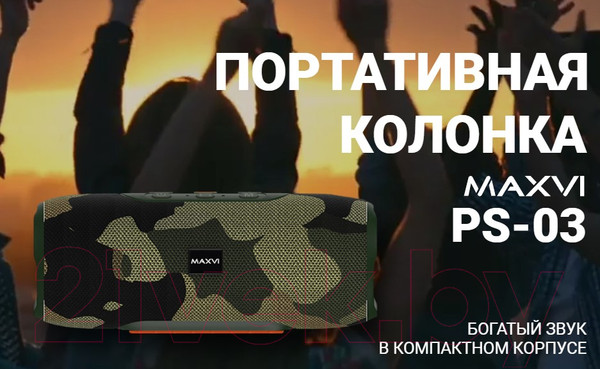 Изображение товара Портативная колонка Maxvi PS-03 (черный)