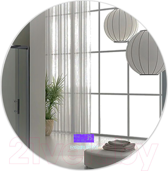 Изображение товара Зеркало Пекам Ring Fly 80x80 / ringFly-80x80MP (с подсветкой, с многофункциональной панелью, подогревом)