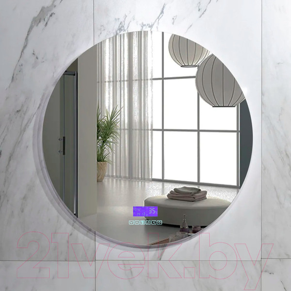 Изображение товара Зеркало Пекам Ring Fly 80x80 / ringFly-80x80MP (с подсветкой, с многофункциональной панелью, подогревом)