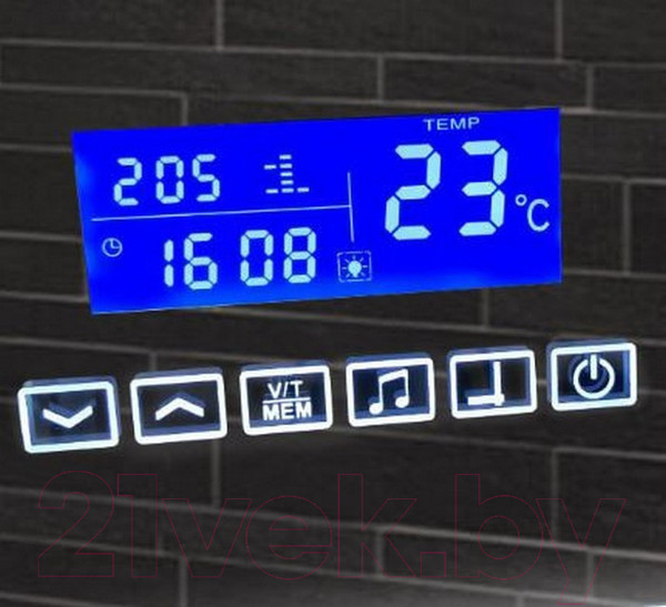 Изображение товара Зеркало Пекам Ring Fly 80x80 / ringFly-80x80MP (с подсветкой, с многофункциональной панелью, подогревом)