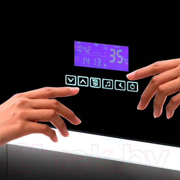 Изображение товара Зеркало Пекам Ring Fly 80x80 / ringFly-80x80MP (с подсветкой, с многофункциональной панелью, подогревом)