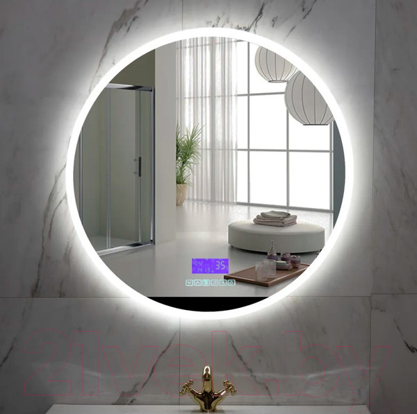 Изображение товара Зеркало Пекам Ring 70x70 / ring-70x70MP (с подсветкой, с многофункциональной панелью, подогревом)