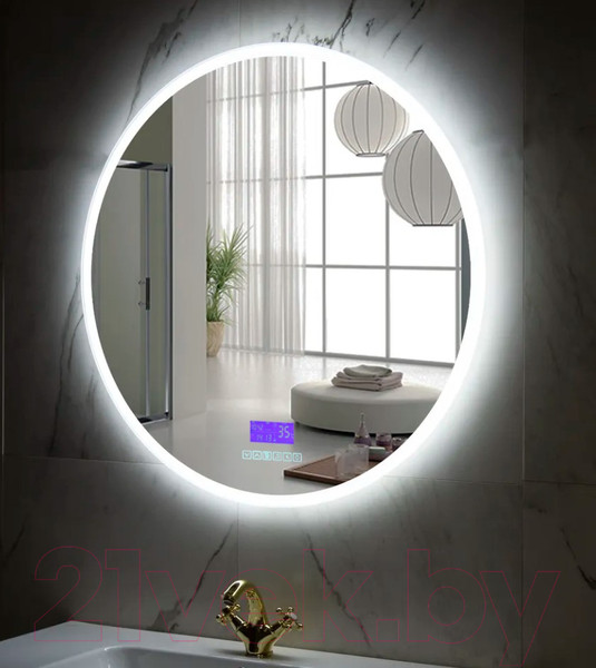 Изображение товара Зеркало Пекам Ring 70x70 / ring-70x70MP (с подсветкой, с многофункциональной панелью, подогревом)