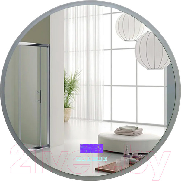 Изображение товара Зеркало Пекам Ring 80x80 / ring-80x80MP (с подсветкой, с многофункциональной панелью, подогревом)