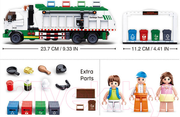 Изображение товара Конструктор Sluban Город. Сортировочный мусоровоз / M38-B0780 (432эл)