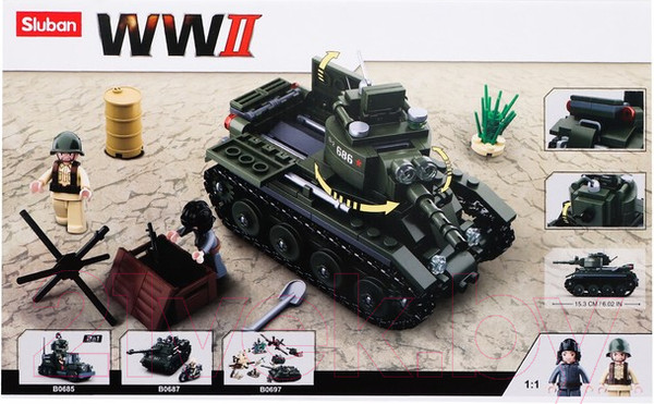 Изображение товара Конструктор Sluban Боевой танк / M38-B0686
