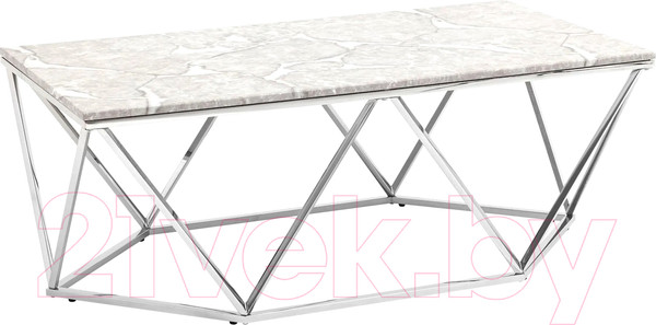 Изображение товара Журнальный столик Stool Group Авалон 122x66 / ECT-0551RTC (серый мрамор/сталь серебристый)