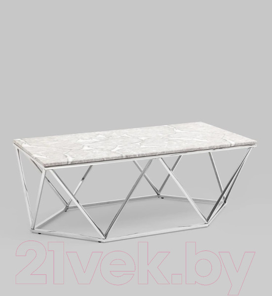 Изображение товара Журнальный столик Stool Group Авалон 122x66 / ECT-0551RTC (серый мрамор/сталь серебристый)