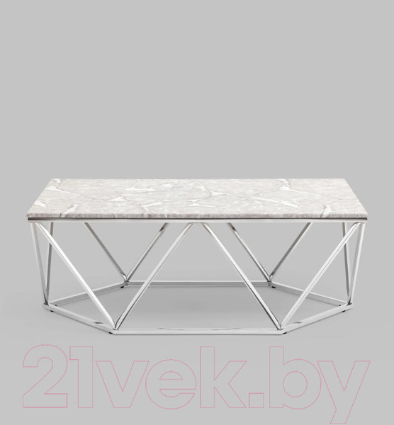 Изображение товара Журнальный столик Stool Group Авалон 122x66 / ECT-0551RTC (серый мрамор/сталь серебристый)