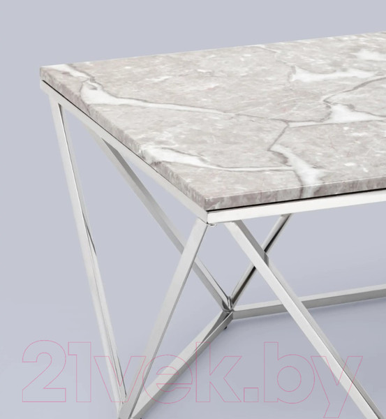 Изображение товара Журнальный столик Stool Group Авалон 122x66 / ECT-0551RTC (серый мрамор/сталь серебристый)