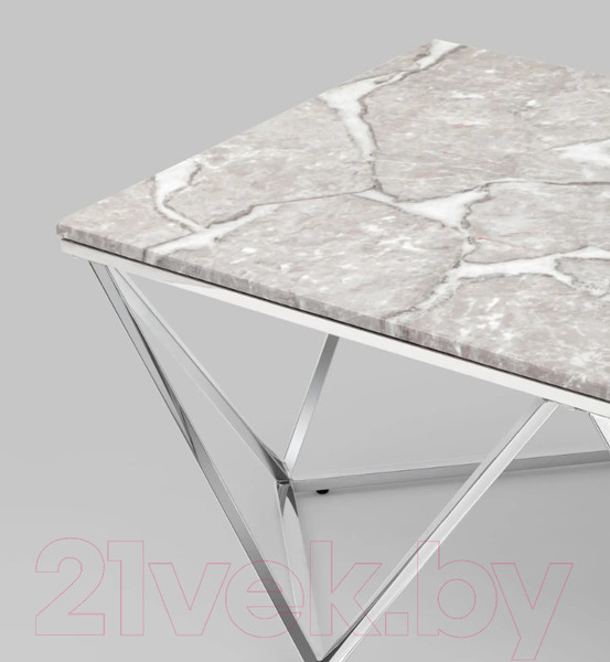 Изображение товара Журнальный столик Stool Group Авалон 122x66 / ECT-0551RTC (серый мрамор/сталь серебристый)
