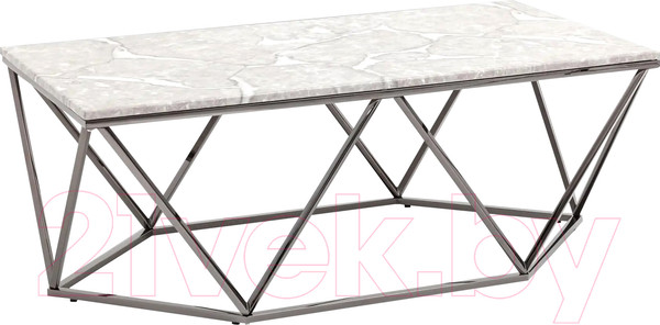 Изображение товара Журнальный столик Stool Group Авалон 122x66 / ECT-0551RTC-GM (серый мрамор/сталь темный хром)