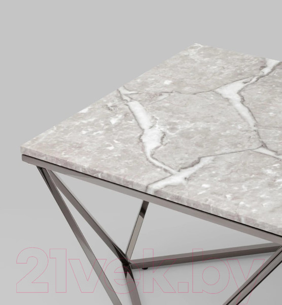 Изображение товара Журнальный столик Stool Group Авалон 122x66 / ECT-0551RTC-GM (серый мрамор/сталь темный хром)