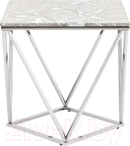 Изображение товара Журнальный столик Stool Group Авалон 61x61 / ECT-0551 (серый мрамор/сталь серебристый)