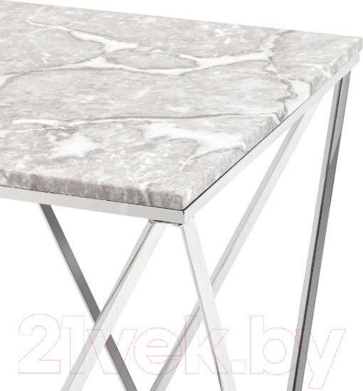 Изображение товара Журнальный столик Stool Group Авалон 61x61 / ECT-0551 (серый мрамор/сталь серебристый)