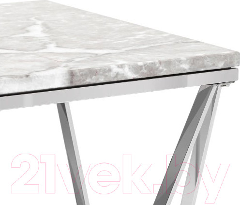 Изображение товара Журнальный столик Stool Group Авалон 61x61 / ECT-0551 (серый мрамор/сталь серебристый)