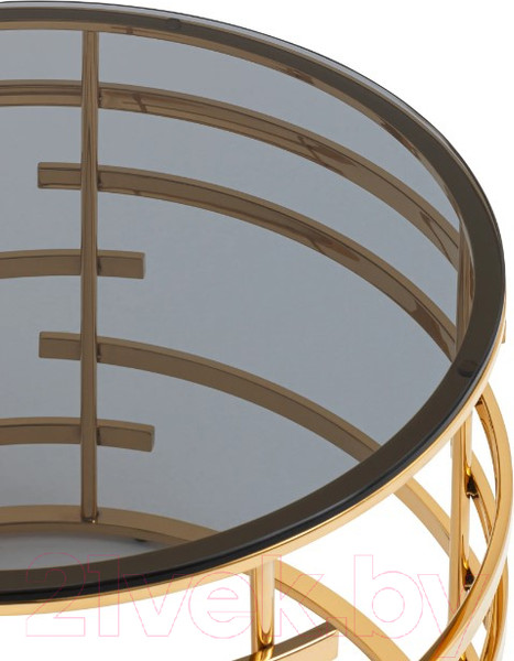 Изображение товара Журнальный столик Stool Group Инфлюэнс 60x60 / EET-181-TG (стекло Smoke/сталь золото)