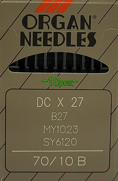 Изображение товара Набор игл для промышленной швейной машины Organ DCx27 70 B SUK ORG-10 (для высокоэластичных тканей)