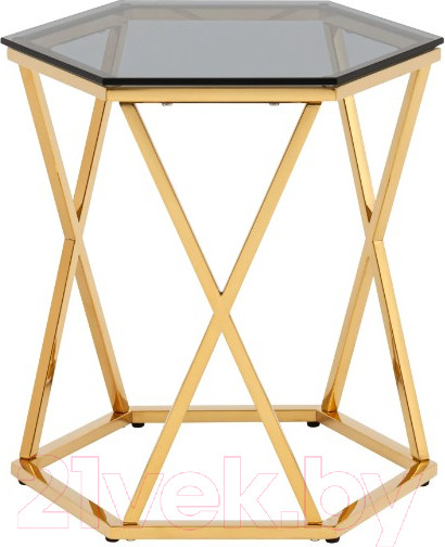 Изображение товара Журнальный столик Stool Group Круз 48x42 / EET-187-TG (стекло Smoke/сталь золото)