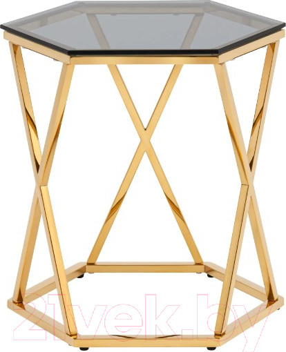 Изображение товара Журнальный столик Stool Group Круз 48x42 / EET-187-TG (стекло Smoke/сталь золото)