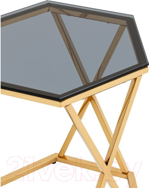 Изображение товара Журнальный столик Stool Group Круз 48x42 / EET-187-TG (стекло Smoke/сталь золото)