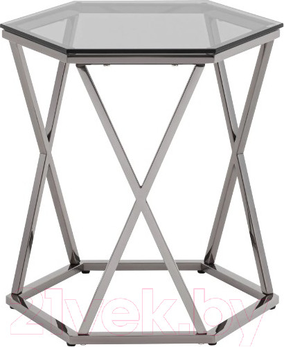 Изображение товара Журнальный столик Stool Group Круз 48x42 / EET-187-GM (стекло smoke/сталь темный хром)
