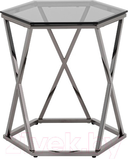Изображение товара Журнальный столик Stool Group Круз 48x42 / EET-187-GM (стекло smoke/сталь темный хром)