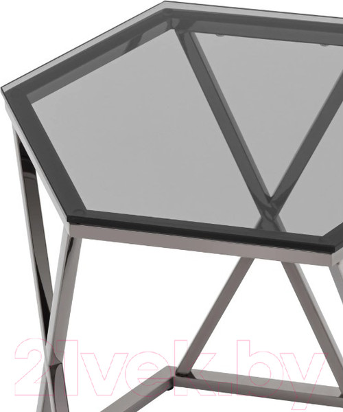 Изображение товара Журнальный столик Stool Group Круз 48x42 / EET-187-GM (стекло smoke/сталь темный хром)