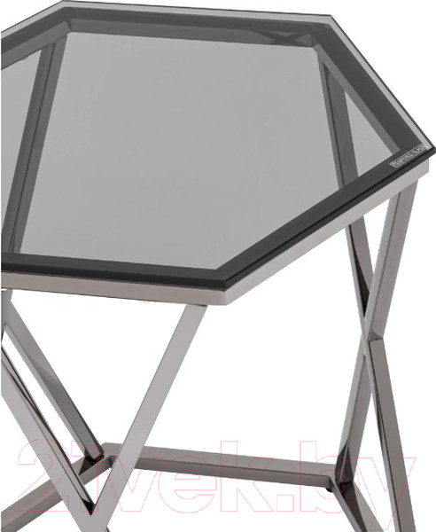 Изображение товара Журнальный столик Stool Group Круз 48x42 / EET-187-GM (стекло smoke/сталь темный хром)