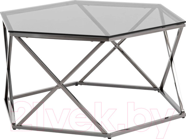 Изображение товара Журнальный столик Stool Group Круз 93x80 / ECT-187-GM (стекло Smoke/сталь темный хром)