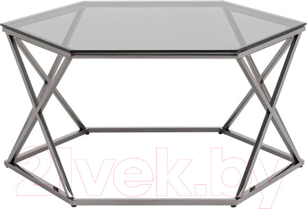 Изображение товара Журнальный столик Stool Group Круз 93x80 / ECT-187-GM (стекло Smoke/сталь темный хром)