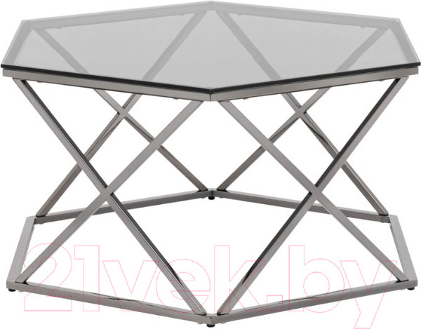 Изображение товара Журнальный столик Stool Group Круз 93x80 / ECT-187-GM (стекло Smoke/сталь темный хром)