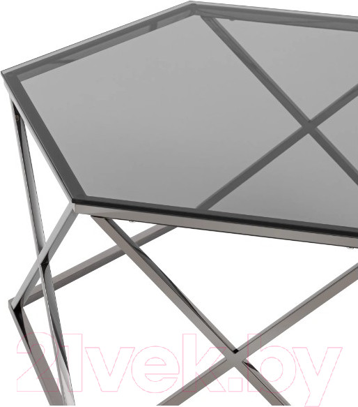 Изображение товара Журнальный столик Stool Group Круз 93x80 / ECT-187-GM (стекло Smoke/сталь темный хром)