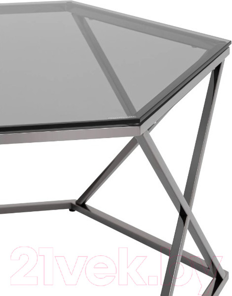 Изображение товара Журнальный столик Stool Group Круз 93x80 / ECT-187-GM (стекло Smoke/сталь темный хром)