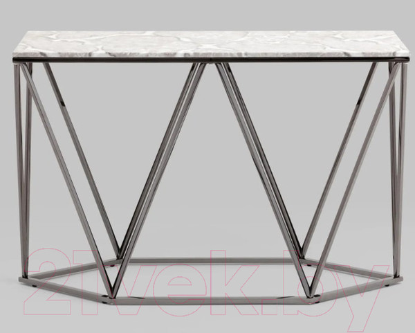 Изображение товара Консольный столик Stool Group Авалон 122x41 / ECST-0551 (серый мрамор/сталь серебристый)